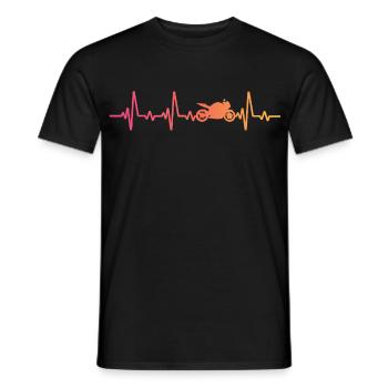 Motorrad-Biker Sunsetheartbeat-Motorrad - Männer T-Shirt - Schwarz - Vorne - AI Model Male 178 light (178cm)