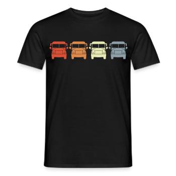 Retro Buses - Men's T-Shirt - black - Front - AI Model Male 178 light (178cm)