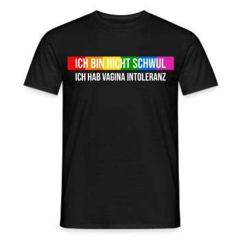 Pas gay mais intolérant au vagin - T-shirt homme - noir - Devant - AI Model Male 178 light (178cm)