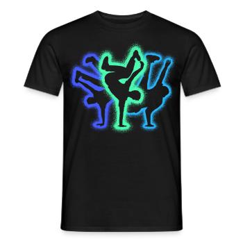Breakdance Silhouetten Jungen Herren Breakdancer - Männer T-Shirt - Schwarz - Vorne - AI Model Male 178 light (178cm)