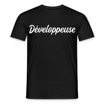 Développeuse - T-shirt homme - noir - Devant - AI Model Male 178 light (178cm)