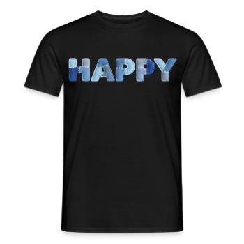 HAPPY Denim Patchwork New Trend - Men's T-Shirt - black - Front - AI Model Male 178 light (178cm)