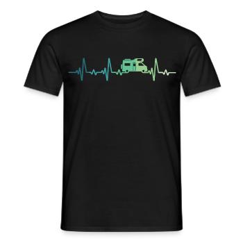 Campervan Heartbeat Camping T-Shirt - Men's T-Shirt - black - Front - AI Model Male 178 light (178cm)