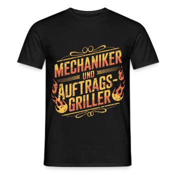 Mechaniker und Auftragsgriller - Männer T-Shirt - Schwarz - Vorne - AI Model Male 178 light (178cm)