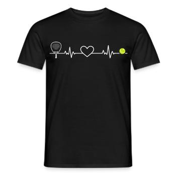 Padel Herzschlag Ball Padel Tennis Geschenk - Männer T-Shirt - Schwarz - Vorne - AI Model Male 178 light (178cm)
