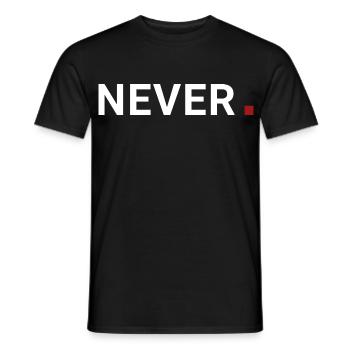 Ne pointez jamais. Cela ne signifie jamais. Motivation - T-shirt homme - noir - Devant - AI Model Male 178 light (178cm)