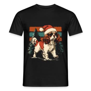 Cool Cavalier King Charles Épagneul Noël - T-shirt homme - noir - Devant - AI Model Male 178 light (178cm)