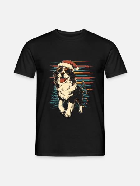 Cool Australian Shepherd Christmas - Men's T-Shirt - black
