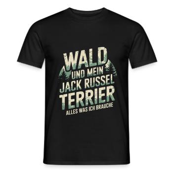 Wald und mein Jack Russel Terrier - Männer T-Shirt - Schwarz - Vorne - AI Model Male 178 light (178cm)
