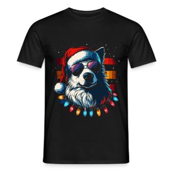 Samoyed Christmas Sunglasses - Men's T-Shirt - black - Front - AI Model Male 178 light (178cm)