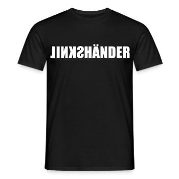 Gaucher - avec gauche - écriture miroir - T-shirt homme - noir - Devant - AI Model Male 178 light (178cm)
