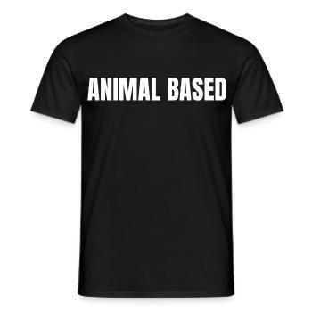 À BASE ANIMALE | Carnivore | Mode de vie ancestral - T-shirt homme - noir - Devant - AI Model Male 178 light (178cm)