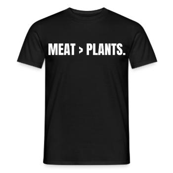 VIANDE > PLANTES | Carnivore | Déclaration basée sur la viande - T-shirt homme - noir - Devant - AI Model Male 178 light (178cm)