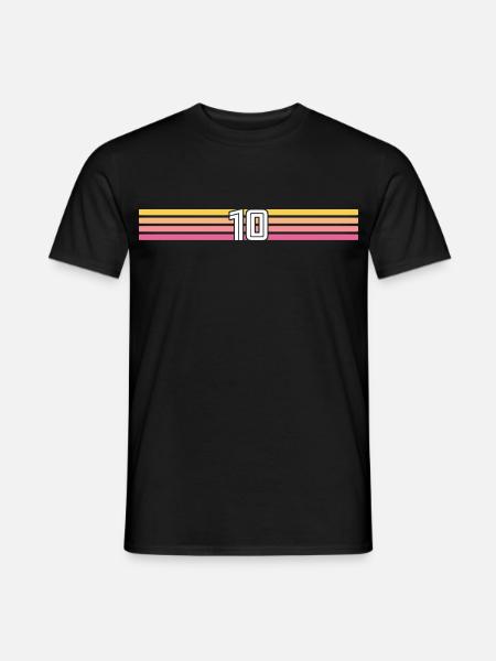 10 Trikotnummer 10 – 10-jähriges Jubiläum - Männer T-Shirt - Schwarz