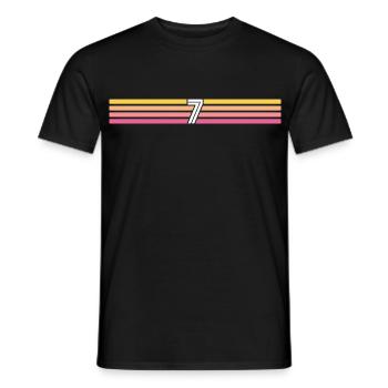 7 Trikotnummer 7 – 7 Jahre alter Retro 7 Geburtstag - Männer T-Shirt - Schwarz - Vorne - AI Model Male 178 light (178cm)