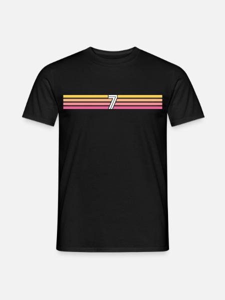 7 Trikotnummer 7 – 7 Jahre alter Retro 7 Geburtstag - Männer T-Shirt - Schwarz