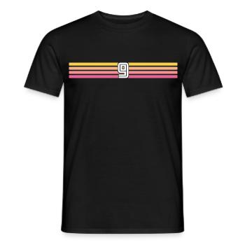 9 Trikotnummer 9 – 9 Jahre alter retro 9 Geburtstag - Männer T-Shirt - Schwarz - Vorne - AI Model Male 178 light (178cm)