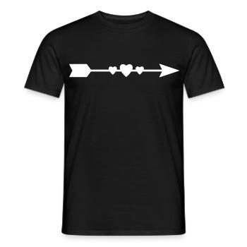 Flèche avec coeur - T-shirt homme - noir - Devant - AI Model Male 178 light (178cm)
