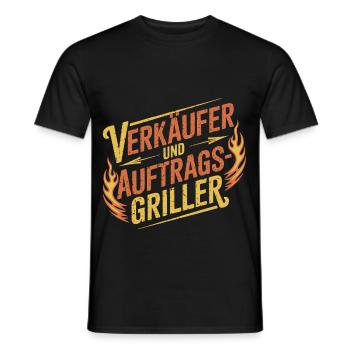 Verkäufer und Auftragsgriller BBQ Grillen - Männer T-Shirt - Schwarz - Vorne - AI Model Male 178 light (178cm)