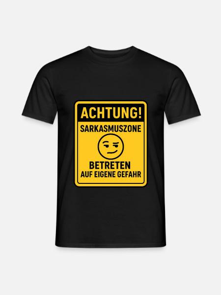 Sarkasmuszone Ironie Witziges Statement-Shirt - Männer T-Shirt - Schwarz