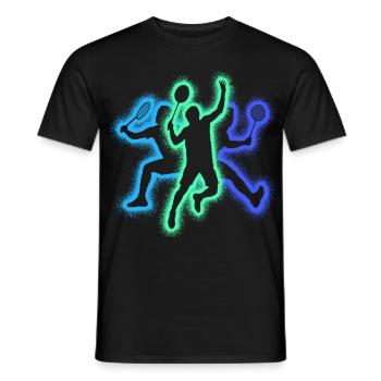 Badminton Badminton Silhouettes de joueurs Badminton - T-shirt homme - noir - Devant - AI Model Male 178 light (178cm)