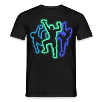 Climbing Mountains Climbers Silhouettes Bouldering - Men's T-Shirt - black - Front - AI Model Male 178 light (178cm)
