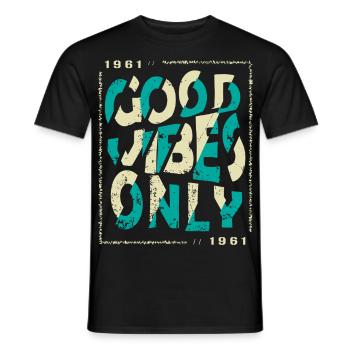 1961 Birthday 1961 Vintage 1961 Gift 1961 - Men's T-Shirt - black - Front - AI Model Male 178 light (178cm)