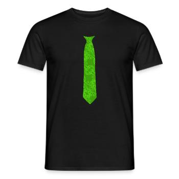 Krawatte_Muster_Grün Fake Tie - Men's T-Shirt - black - Front - AI Model Male 178 light (178cm)