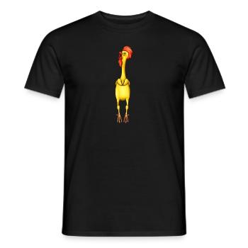Rubber Chicken Costume Toy Rubber Chicken - Men's T-Shirt - black - Front - AI Model Male 178 light (178cm)