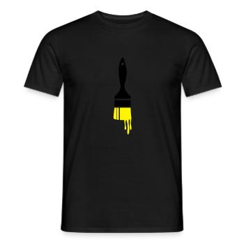 dripping paint brush - Men's T-Shirt - black - Front - AI Model Male 178 light (178cm)