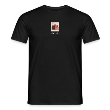 Photo rétro du Fort Rouge de Delhi - T-shirt homme - noir - Devant - AI Model Male 178 light (178cm)