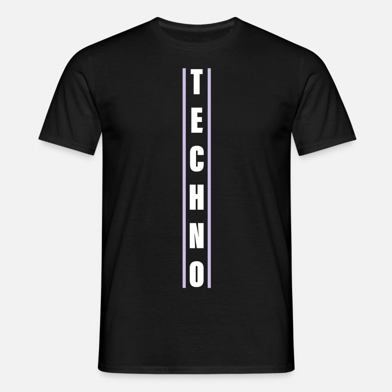 Techno - Männer T-Shirt - Schwarz