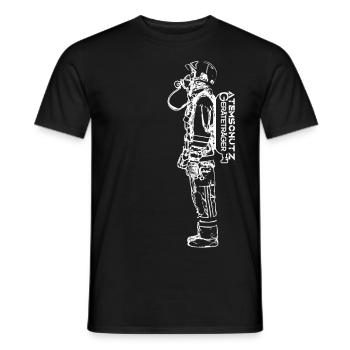 holder fire department WHITE - Men's T-Shirt - black - Front - AI Model Male 178 light (178cm)