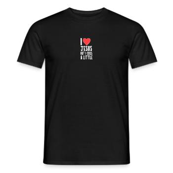 I Love Jesus But I Cuss A Little - Men's T-Shirt - black - Front - AI Model Male 178 light (178cm)