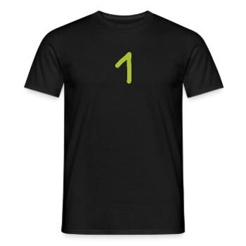 1 Number One Zah grünl Birthday - Men's T-Shirt - black - Front - AI Model Male 178 light (178cm)