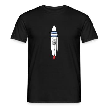 Vecteur de vol spatial spatial de fusée spatiale - T-shirt homme - noir - Devant - AI Model Male 178 light (178cm)