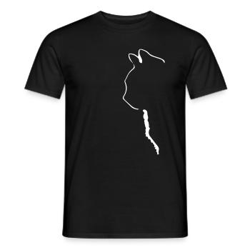 Cat Silhouette Cute Kitten Miau - Men's T-Shirt - black - Front - AI Model Male 178 light (178cm)
