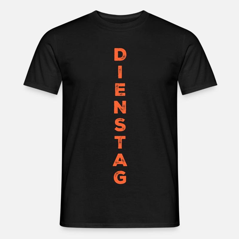 Dienstag - orange - Männer T-Shirt - Schwarz