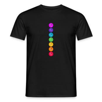 7 Chakra Symbole Energiezentren - Männer T-Shirt - Schwarz - Vorne - AI Model Male 178 light (178cm)