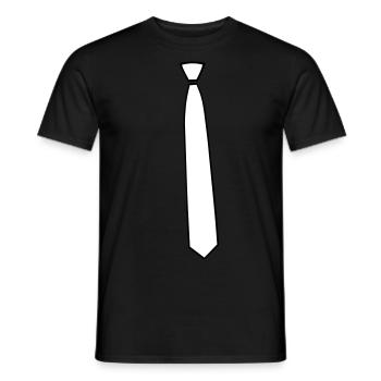 Tie tie for suit imitation - Men's T-Shirt - black - Front - AI Model Male 178 light (178cm)