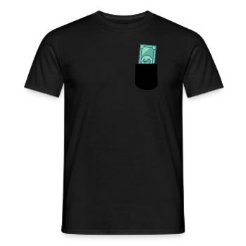 Brustatsche mit Dollar Schein - Männer T-Shirt - Schwarz - Vorne - AI Model Male 178 light (178cm)