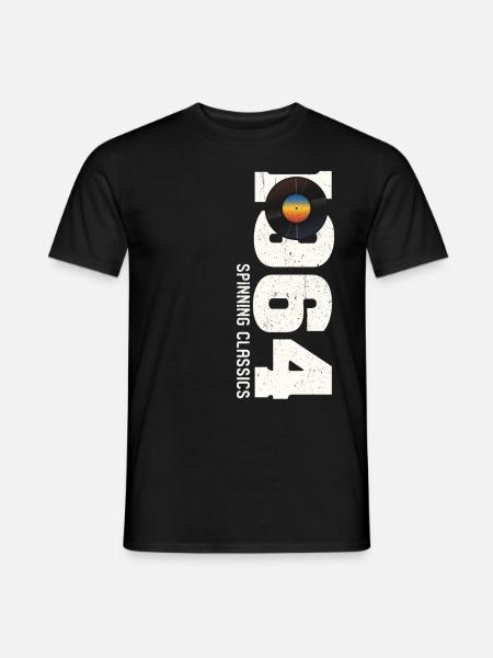 Vintage 1964 Schallplatten für Musikliebhaber - Männer T-Shirt - Schwarz