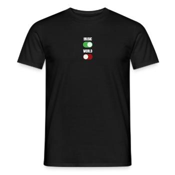 Music On World Off - T-shirt homme - noir - Devant - AI Model Male 178 light (178cm)