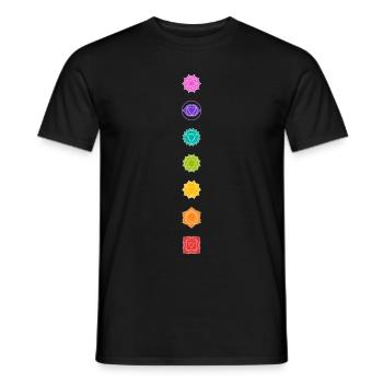 Chakra Symbole 7 Chakren Meditation Yoga Kundalini - Männer T-Shirt - Schwarz - Vorne - AI Model Male 178 light (178cm)