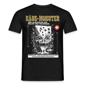Schweizer Kult Shirt: Wahnsinn & Heimat - Männer T-Shirt - Schwarz - Vorne - AI Model Male 178 light (178cm)