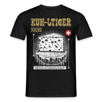 T-shirt suisse : Fierté du fromage et de la vache - T-shirt homme - noir - Devant - AI Model Male 178 light (178cm)