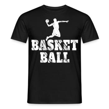 Basketball - Ball Sports Fan of Dunks - Men's T-Shirt - black - Front - AI Model Male 178 light (178cm)