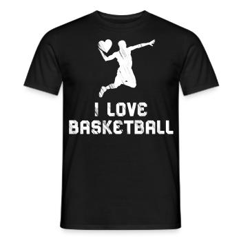 I Love Basketball – Heart for the Court - Men's T-Shirt - black - Front - AI Model Male 178 light (178cm)