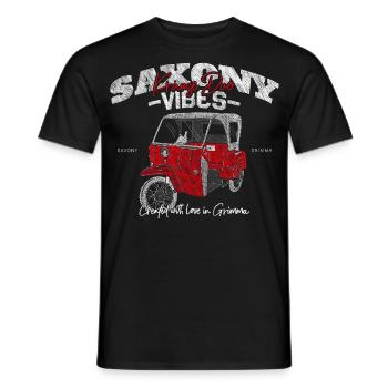 Saxony Vibes - Grimma Vibes - Krause Duo Kult - Men's T-Shirt - black - Front - AI Model Male 178 light (178cm)