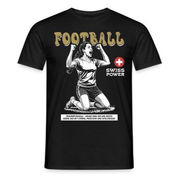 Swiss Fußballspielerin Shirt: Ballgefühl pur - Männer T-Shirt - Schwarz - Vorne - AI Model Male 178 light (178cm)
